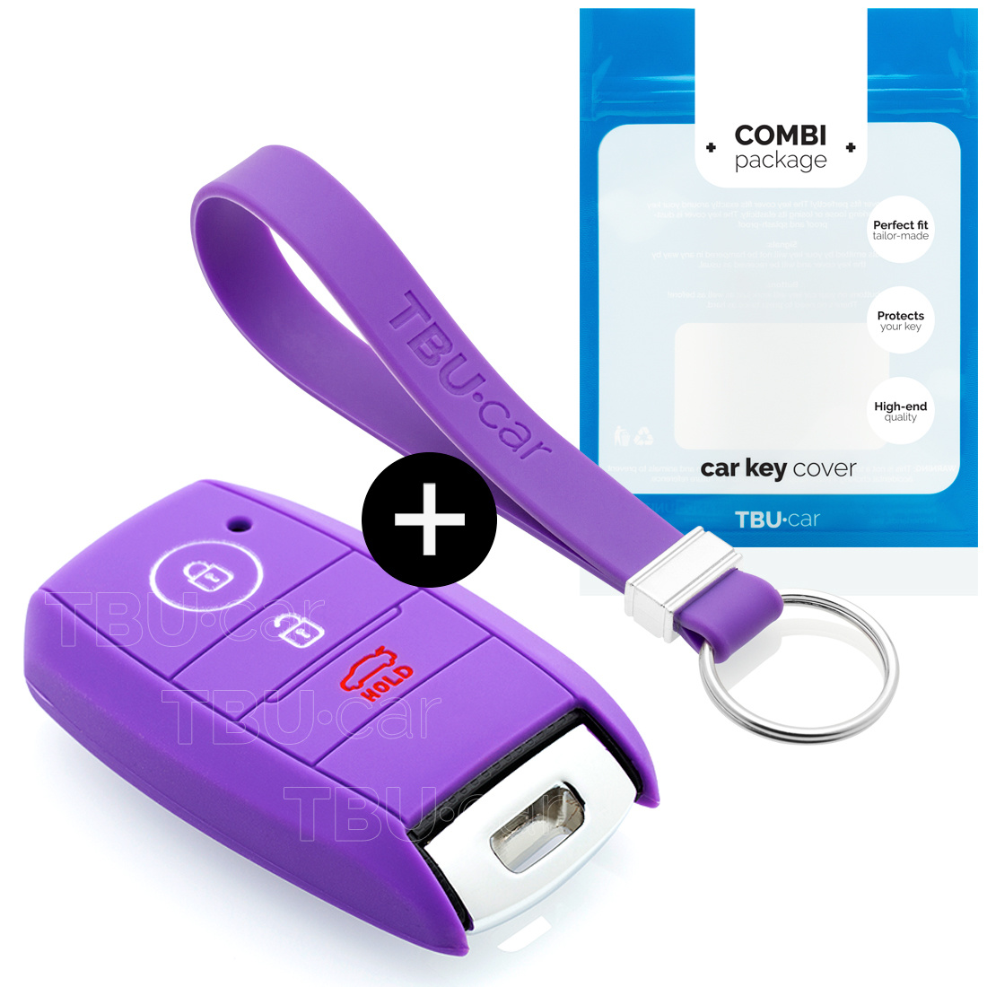 TBU car Kia Capa Silicone Chave do carro - Capa protetora - Tampa remota FOB - Roxo