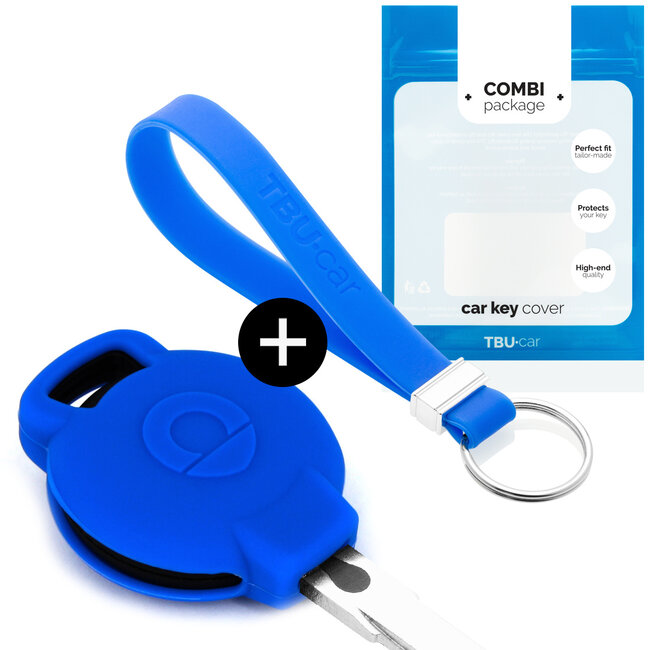 Housse de Protection clé compatible avec Smart - Coque Cover Housse étui en Silicone - Bleu