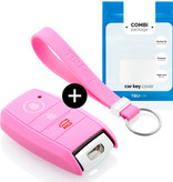 TBU car TBU car Autoschlüssel Hülle kompatibel mit Kia 3 Tasten (Keyless Entry) - Schutzhülle aus Silikon - Auto Schlüsselhülle Cover in Rosa