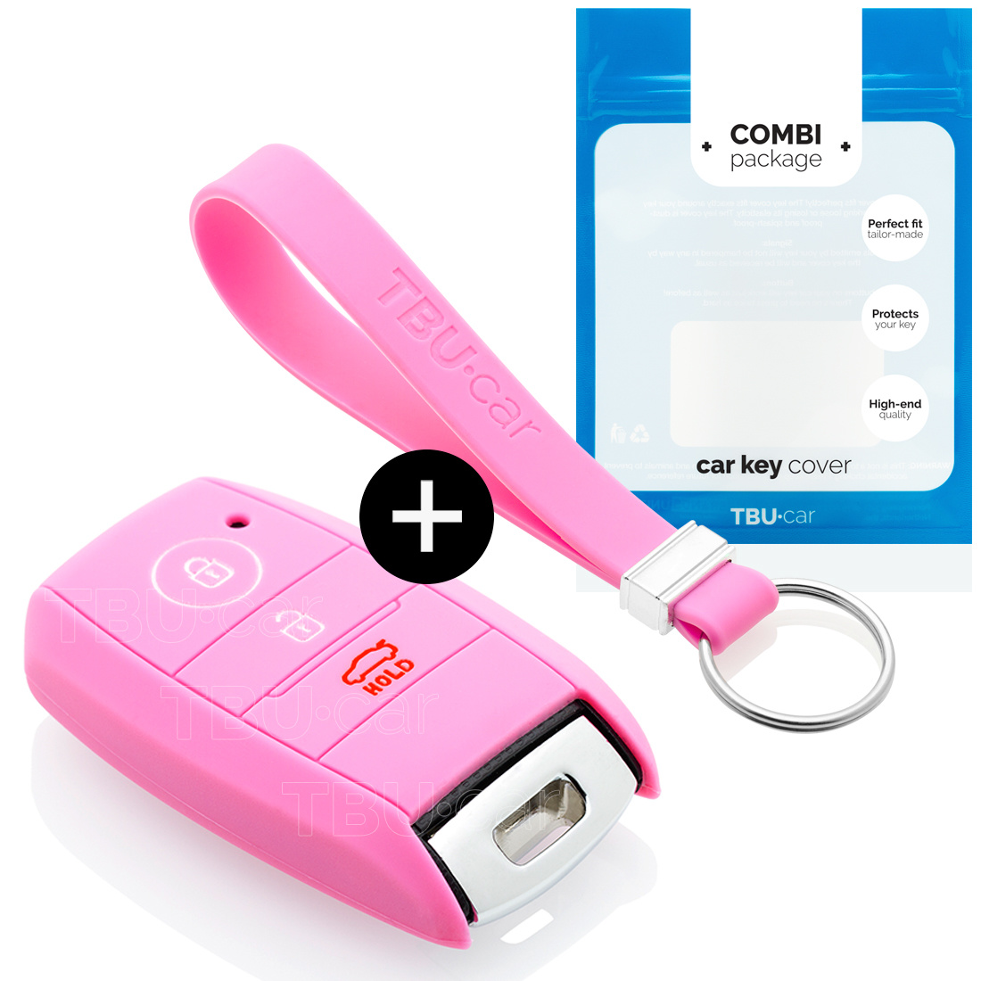 TBU car TBU car Autoschlüssel Hülle kompatibel mit Kia 3 Tasten (Keyless Entry) - Schutzhülle aus Silikon - Auto Schlüsselhülle Cover in Rosa