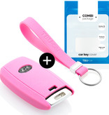 TBU car TBU car Autoschlüssel Hülle kompatibel mit Kia 3 Tasten (Keyless Entry) - Schutzhülle aus Silikon - Auto Schlüsselhülle Cover in Rosa