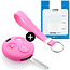 Capa para chave do carro compatível com Smart - Capa Protetora de Chave Remota de Silicone - Tampa Remota FOB - Rosa