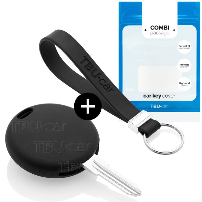 Capa para chave do carro compatível com Smart - Capa Protetora de Chave Remota de Silicone - Tampa Remota FOB - Preto