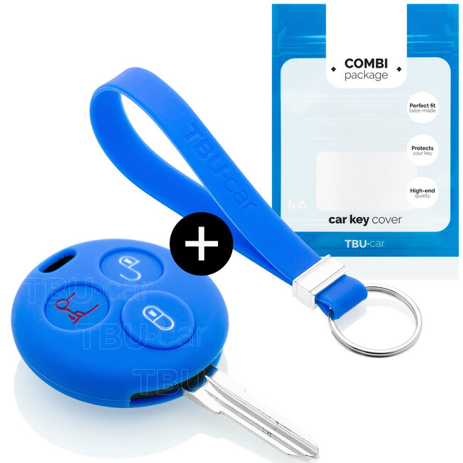 Cover chiavi auto compatibile con Smart - Copertura protettiva - Custodia Protettiva in Silicone - Blu