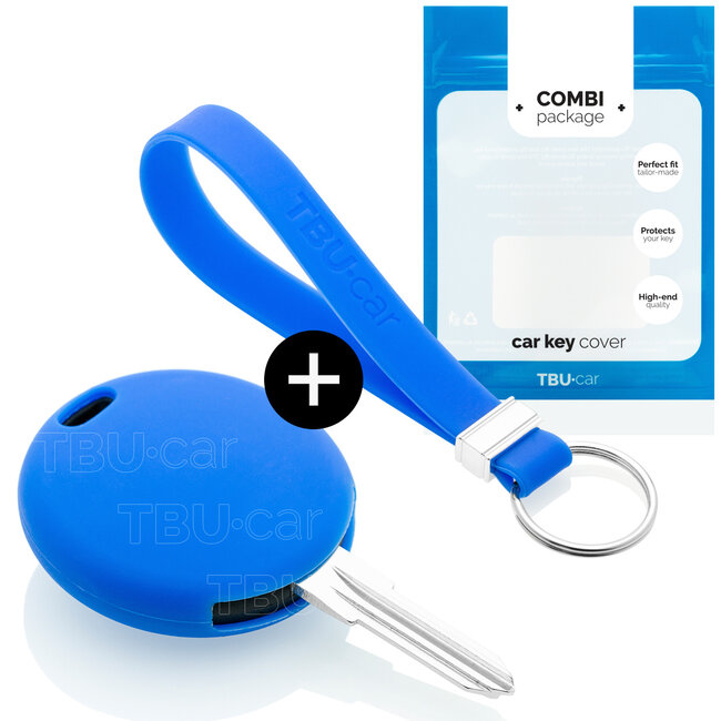 Housse de Protection clé compatible avec Smart - Coque Cover Housse étui en Silicone - Bleu