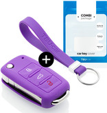 TBU car Skoda Capa Silicone Chave do carro - Capa protetora - Tampa remota FOB - Roxo