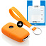 Car key cover compatible with Skoda - Silicone Protective Remote Key Shell - FOB Case Cover - Orange