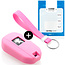 Capa para chave do carro compatível com Peugeot - Capa Protetora de Chave Remota de Silicone - Tampa Remota FOB - Rosa