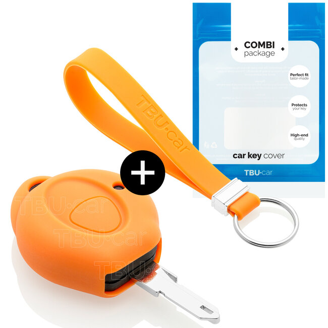 Funda Carcasa llave compatible con Peugeot - Funda de Silicona - Cover de Llave Coche - Naranja