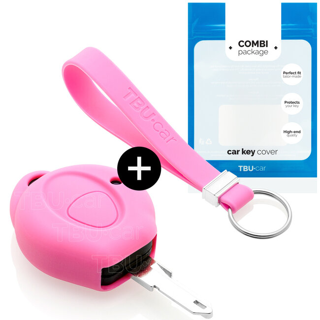 Housse de Protection clé compatible avec Peugeot - Coque Cover Housse étui en Silicone - Rose