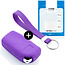 Funda Carcasa llave compatible con Peugeot - Funda de Silicona - Cover de Llave Coche - Violeta