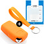 Funda Carcasa llave compatible con Peugeot - Funda de Silicona - Cover de Llave Coche - Naranja