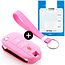 Housse de Protection clé compatible avec Peugeot - Coque Cover Housse étui en Silicone - Rose