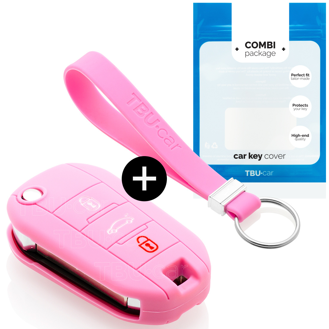 Fiat Funda llave coche Neon Rosado (Hearts) 