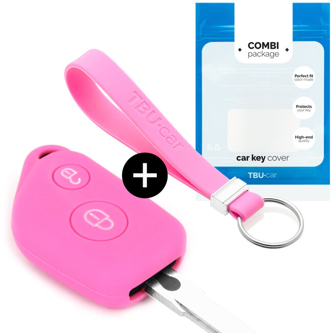 Housse de Protection clé compatible avec Peugeot - Coque Cover Housse étui en Silicone - Rose