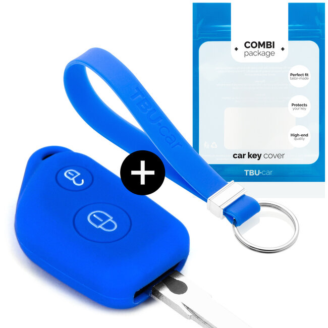 Funda Carcasa llave compatible con Peugeot - Funda de Silicona - Cover de Llave Coche - Azul