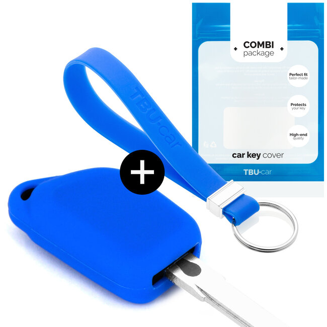 Cover chiavi auto compatibile con Peugeot - Copertura protettiva - Custodia Protettiva in Silicone - Blu