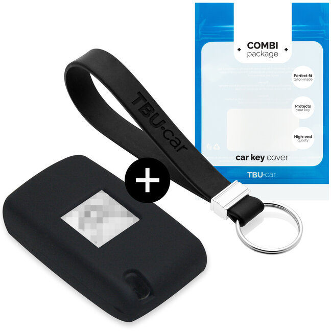 Capa para chave do carro compatível com Peugeot - Capa Protetora de Chave Remota de Silicone - Tampa Remota FOB - Preto