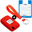 Car key cover compatible with Peugeot - Silicone Protective Remote Key Shell - FOB Case Cover - Red