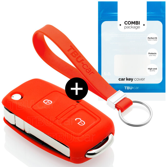 Housse de Protection clé compatible avec Seat - Coque Cover Housse étui en Silicone - Rouge
