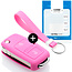 Capa para chave do carro compatível com Seat - Capa Protetora de Chave Remota de Silicone - Tampa Remota FOB - Rosa