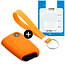 Capa para chave do carro compatível com Seat - Capa Protetora de Chave Remota de Silicone - Tampa Remota FOB - Laranja