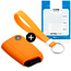 Car key cover compatible with Seat - Silicone Protective Remote Key Shell - FOB Case Cover - Orange