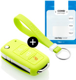 TBU car TBU car Car key cover compatible with Seat - Silicone Protective Remote Key Shell - FOB Case Cover - Lime green