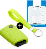 TBU car TBU car Car key cover compatible with Seat - Silicone Protective Remote Key Shell - FOB Case Cover - Lime green