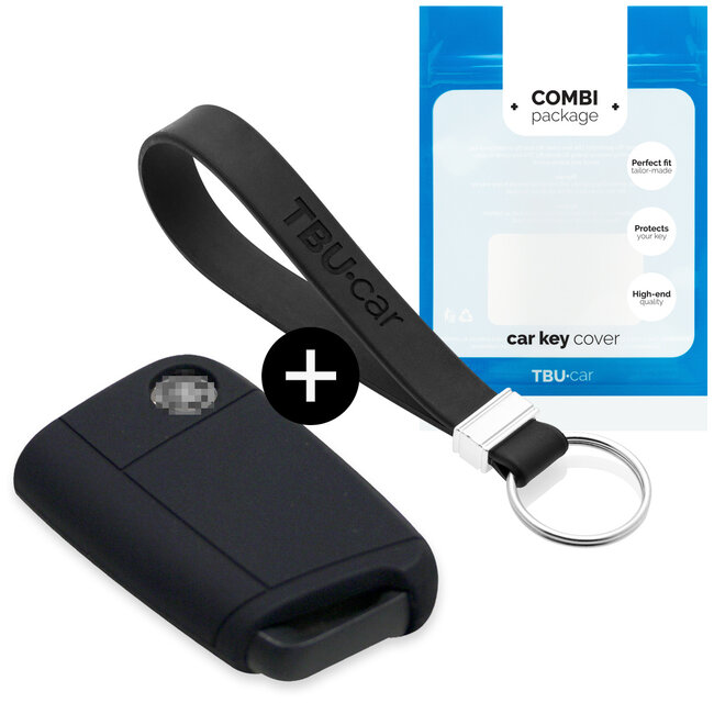Car key cover compatible with Seat - Silicone Protective Remote Key Shell - FOB Case Cover - Black