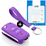 Car key cover compatible with Seat - Silicone Protective Remote Key Shell - FOB Case Cover - Purple