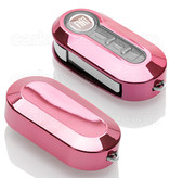 TBU car TBU car Car key cover compatible with Fiat - TPU Protective Remote Key Shell - FOB Case Cover - Pink Chrome