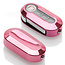 Housse de Protection clé compatible avec Fiat - Coque Cover Housse étui en TPU - Rose Chrome