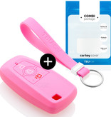 TBU car Ford Capa Silicone Chave do carro - Capa protetora - Tampa remota FOB - Rosa