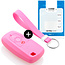 Capa para chave do carro compatível com Ford - Capa Protetora de Chave Remota de Silicone - Tampa Remota FOB - Rosa