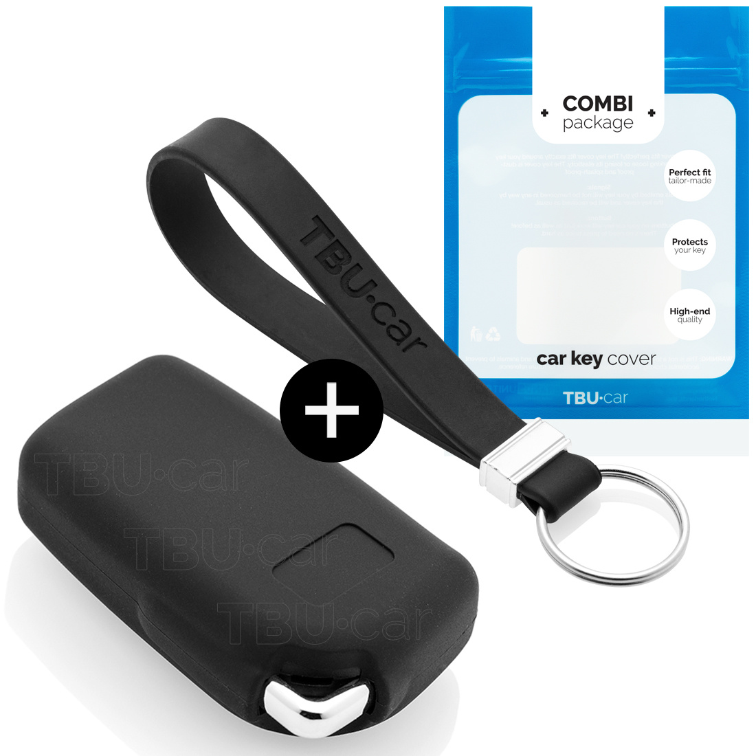 TBU car TBU car Car key cover compatible with Toyota - Silicone Protective Remote Key Shell - FOB Case Cover - Black