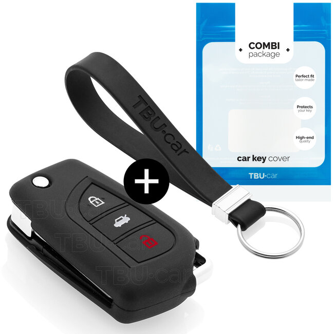 Funda Carcasa llave compatible con Citroën - Funda de Silicona - Cover de Llave Coche - Negro