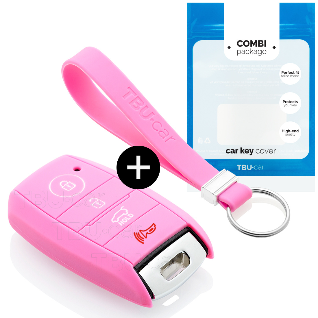 TBU car TBU car Car key cover compatible with Hyundai - Silicone Protective Remote Key Shell - FOB Case Cover - Pink