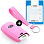 Car key cover compatible with Kia - Silicone Protective Remote Key Shell - FOB Case Cover - Pink