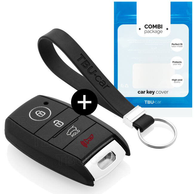 Funda Carcasa llave compatible con Kia - Funda de Silicona - Cover de Llave Coche - Negro