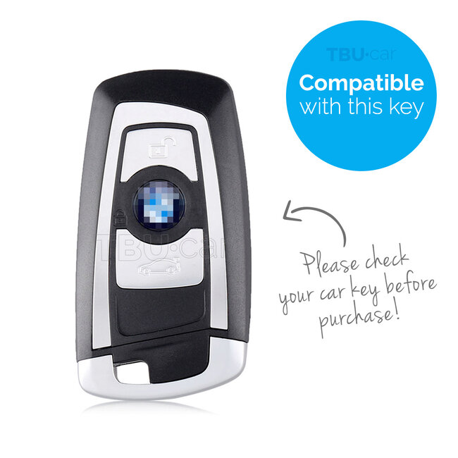 Capa para chave do carro compatível com BMW - Capa Protetora de Chave Remota de Silicone - Tampa Remota FOB - Preto