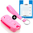 Capa para chave do carro compatível com Jeep - Capa Protetora de Chave Remota de Silicone - Tampa Remota FOB - Rosa