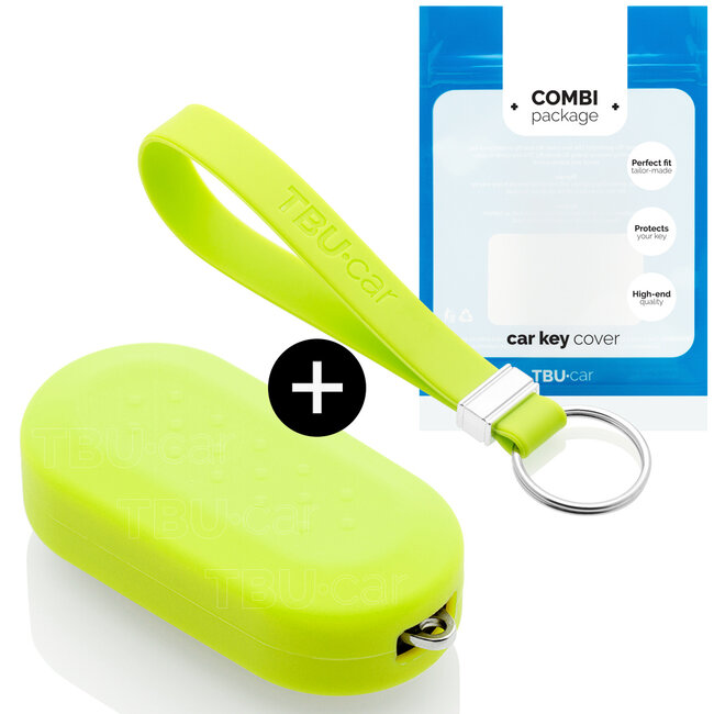Cover chiavi auto compatibile con Fiat - Copertura protettiva - Custodia Protettiva in Silicone - Verde Verde lime