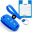 Car key cover compatible with Peugeot - Silicone Protective Remote Key Shell - FOB Case Cover - Blue