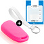 Capa para chave do carro compatível com Peugeot - Capa Protetora de Chave Remota de Silicone - Tampa Remota FOB - Fluor Rosa