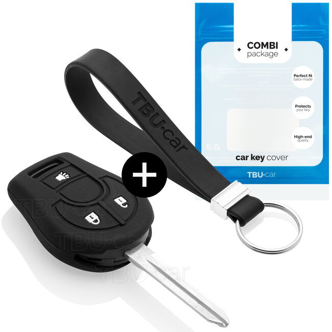 Car key cover compatible with Nissan - Silicone Protective Remote Key Shell - FOB Case Cover - Black