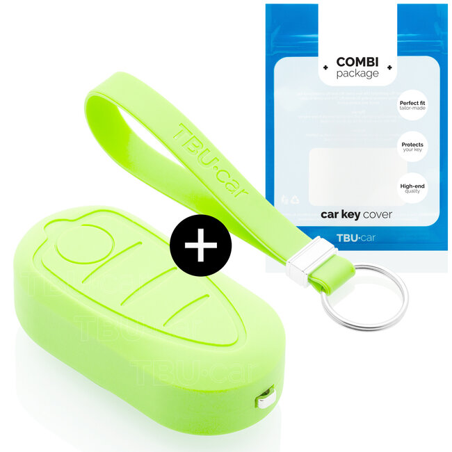 Sleutel cover compatibel met Alfa Romeo - Silicone sleutelhoesje - beschermhoesje autosleutel - Glow in the Dark