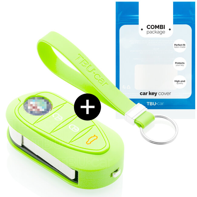 Funda Carcasa llave compatible con Alfa Romeo - Funda de Silicona - Cover de Llave Coche - Glow in the Dark