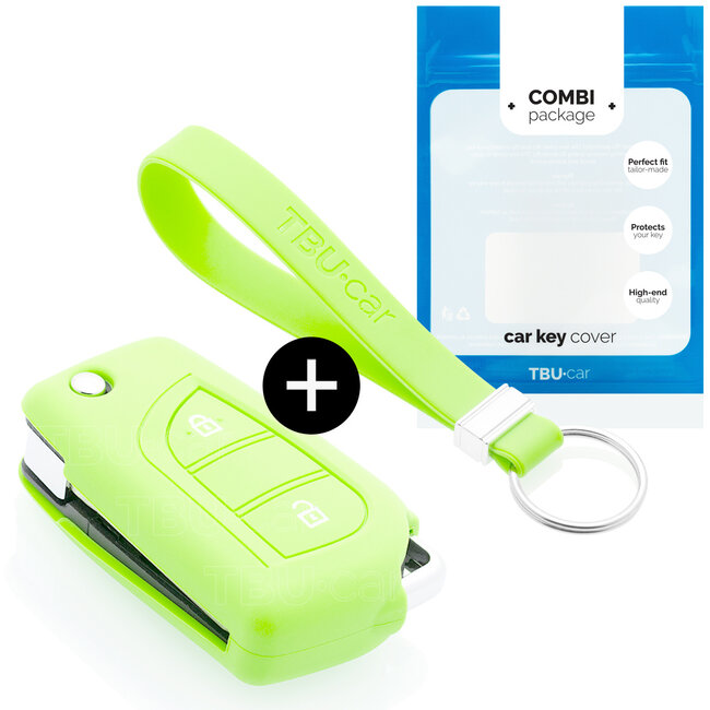 Funda Carcasa llave compatible con Citroën - Funda de Silicona - Cover de Llave Coche - Glow in the Dark