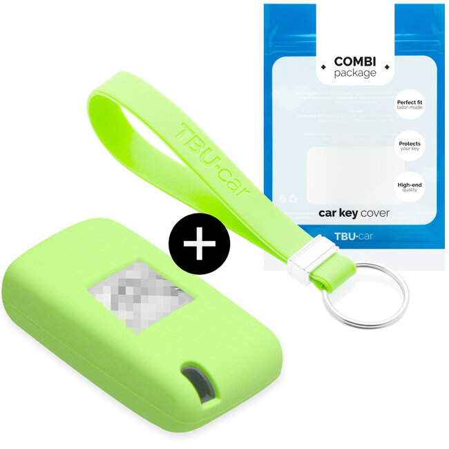 Funda Carcasa llave compatible con Peugeot - Funda de Silicona - Cover de Llave Coche - Glow in the Dark